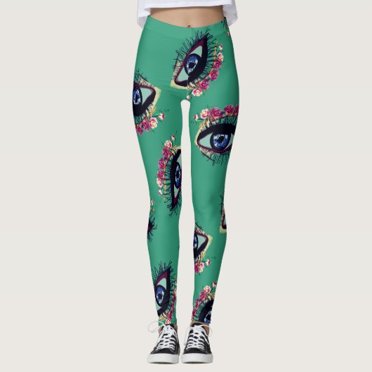 Leggings Légendes personnalisées Blue Eye Art (Devant)