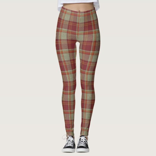 Leggings Légendes rouges en plaid (Devant)