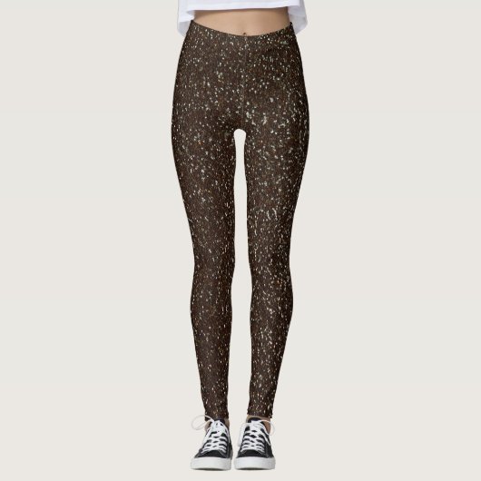 Leggings Légendes texture Parties scintillant Brown (Devant)