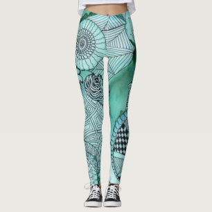 Leggings Légendes Turquoises