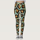 Leggings Légendes turquoises pour cool empreinte de léopard (Devant)