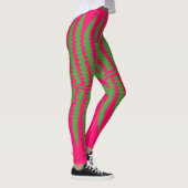Leggings Légendes vertes à feuilles roses (Droite)