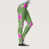Leggings Légendes Vertes Élégantes Avec Impression Fleur Ro (Droite)
