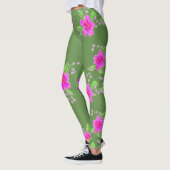Leggings Légendes Vertes Élégantes Avec Impression Fleur Ro (Gauche)