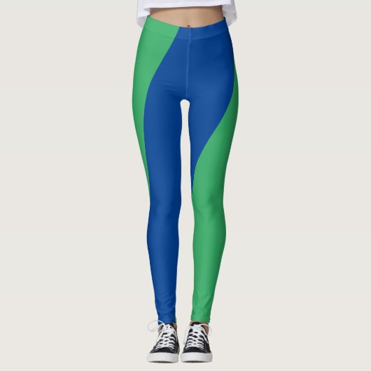 Leggings Légendes vertes et bleues brillantes pour la forme (Devant)