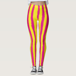Leggings Légendes verticales vides roses et jaunes