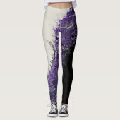 Leggings légendes violettes, noires et blanches (Devant)