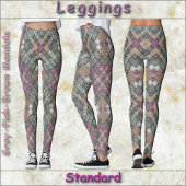 Leggings LÉGÈNES - Design Mandala gris-rose-Brown