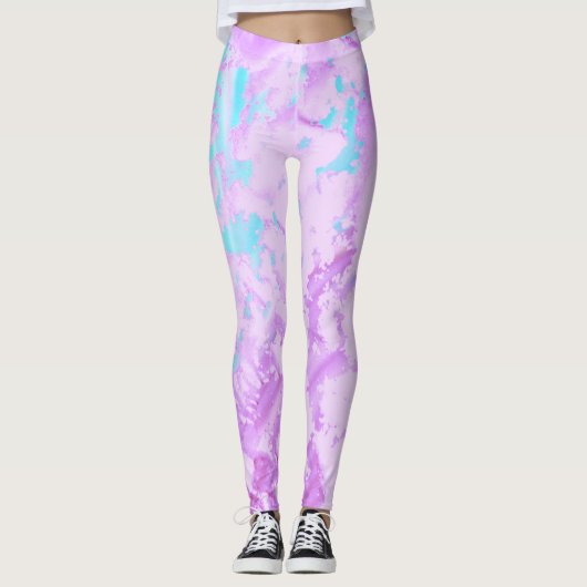 Leggings Légères pattes bleues et violettes (Devant)