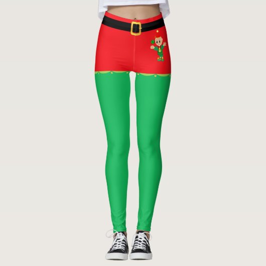 Leggings Léggations des elfes de Noël (Devant)