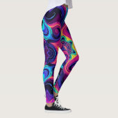 Leggings Leggements fractaux psychédéliques avec l'art néon (Droite)
