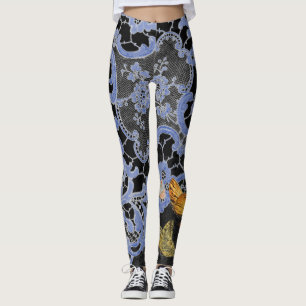 LEGGINGS LÉGGGINGS ANCIEN MOTIF DE LACE AVEC BULLETINS