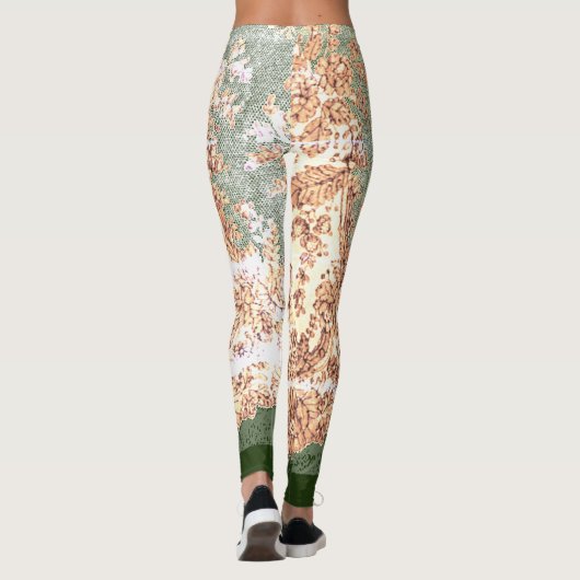 LEGGINGS LÉGGINGS ANCIENS LACE LEGINGS VERT ET TAN (Dos)
