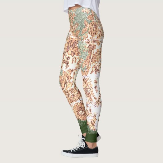 LEGGINGS LÉGGINGS ANCIENS LACE LEGINGS VERT ET TAN (Gauche)