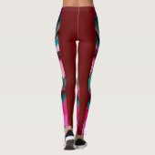 Leggings "Leggings de Noël Abstraits 3D Turquoises et roses (Dos)