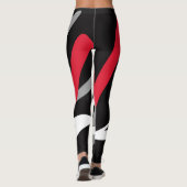 Leggings Leggings, design abstrait, noir, gris, rouge, blan (Dos)