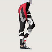 Leggings Leggings, design abstrait, noir, gris, rouge, blan (Droite)