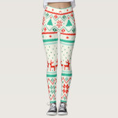 Leggings Leggings/Reindeers et Coeurs de Noël (Devant)