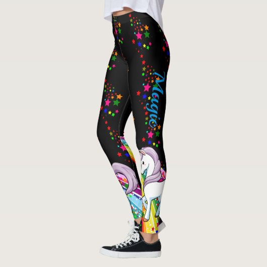 Leggings LÉGGINGS Unicorn Arc en ciel Pantalons magiques fe (Gauche)