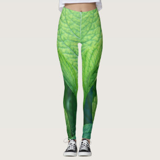 Leggings Leggins à feuilles vertes