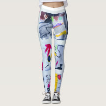 Leggins abstraits rétro de style artistique de des