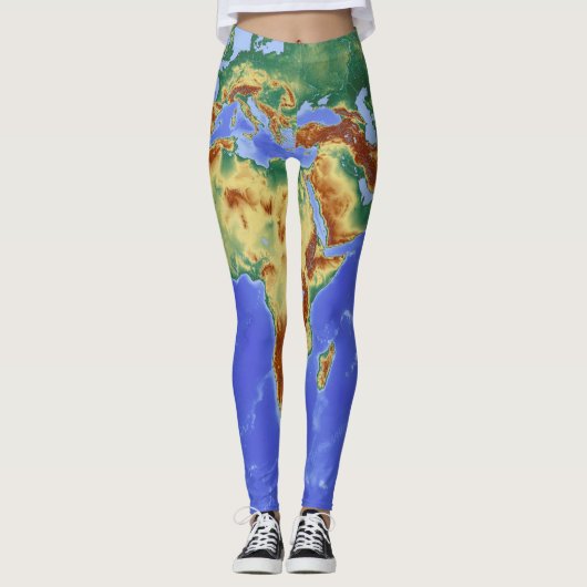 Leggings leggins carte du monde (Devant)