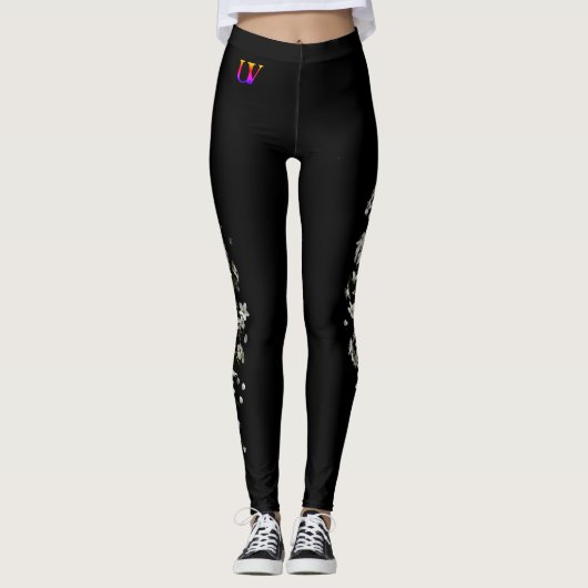 Leggings Leggins des jambes de fleurs (Devant)