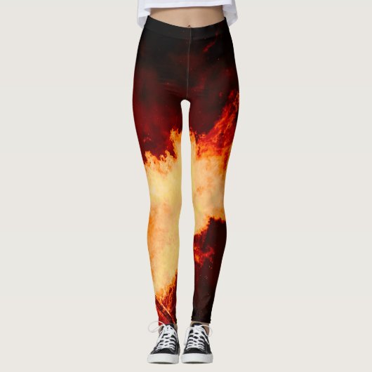 Leggings Leggins du feu de volcan chauds ! (Devant)