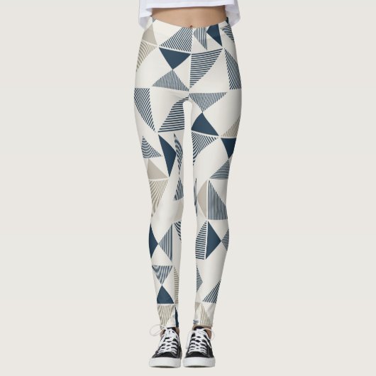 Leggings leggins femme figures géométriques triangulaires (Devant)