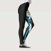 Leggings Leggins floraux blancs et bleus (Droite)