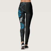 Leggings Leggins floraux blancs et bleus (Dos)