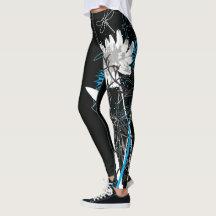Leggins floraux blancs et bleus
