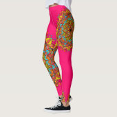 Leggings Leggins Mandala Roses Colorés (Gauche)