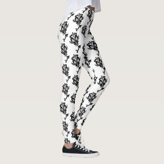 Leggings Leggins modernes avec Roses noirs (Droite)