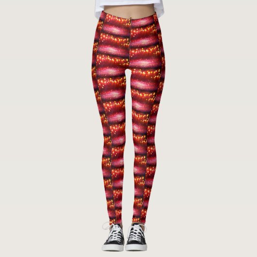 Leggings Leggins Red Sparkle (Devant)