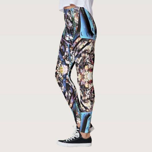LEGGINGS  LEGINES EN MÉTAL BLEU STEAMPUNK (Gauche)