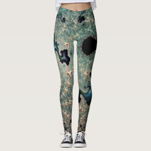 Leggings Legings Emerald and Gold Mandelbrot