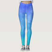 Leggings Legs d'aquarelle bleu Ombre (Devant)
