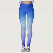 Leggings Legs d'aquarelle bleu Ombre (Devant)