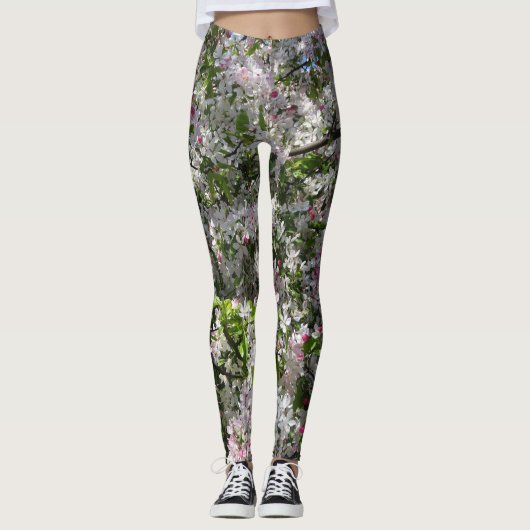 Leggings Legs de fleurs roses (Devant)