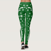 Leggings Legs d'électricité de fleurs vert émeraude (Dos)