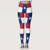 Leggings Legs du TEXAS Bleu rouge blanc couchant des pantal (Devant)