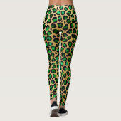 Leggings Legs Empreintes de léopard Emerald Green et Gold (Dos)