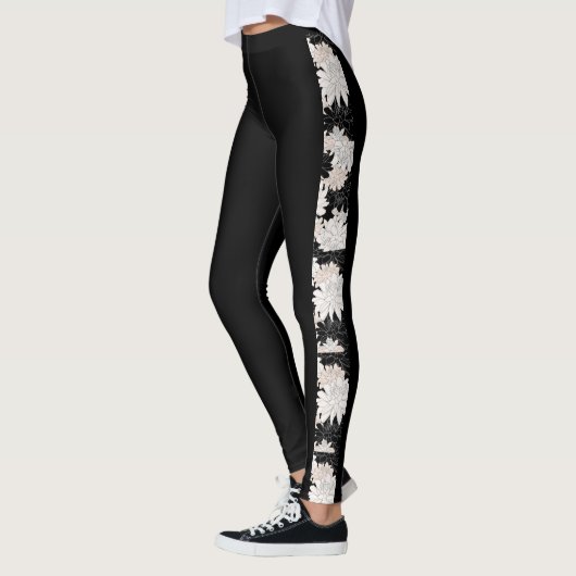 Leggings Legs floral noir de Dahlia (Gauche)