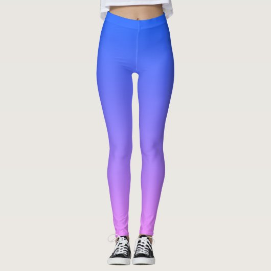 Leggings Legs Monogrammes Ombre Bleu et Violet (Devant)