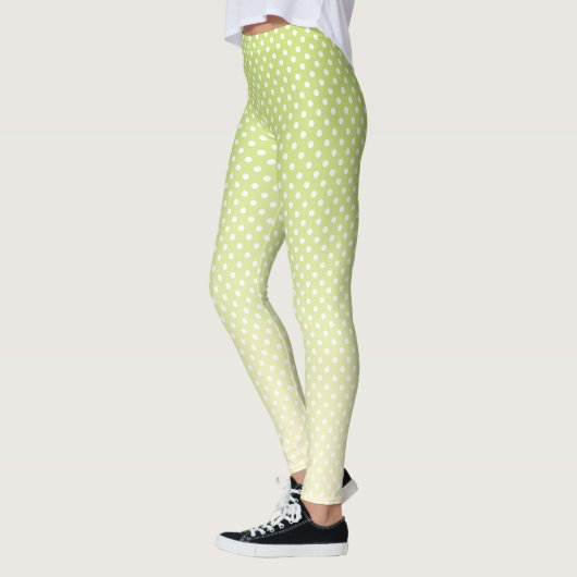 Leggings Legs pois vert citron (Gauche)
