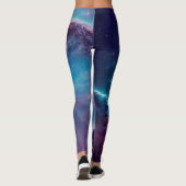Leggings Legs Univers Nébuleuse Cosmique Bleue (Dos)