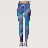 Leggings Legs Univers Nébuleuse Cosmique Bleue (Devant)