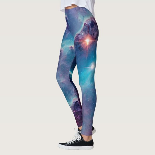 Leggings Legs Univers Nébuleuse Cosmique Bleue (Gauche)