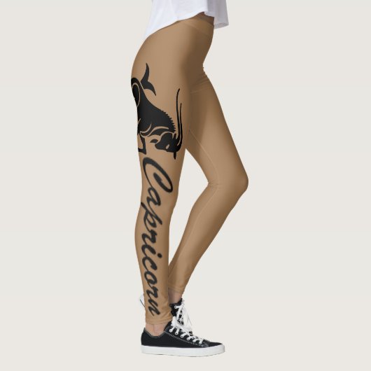 LEGGINGS LÉGUMES GRAPHIQUES NOIRS ET CAPRICORNES BROWN (Droite)